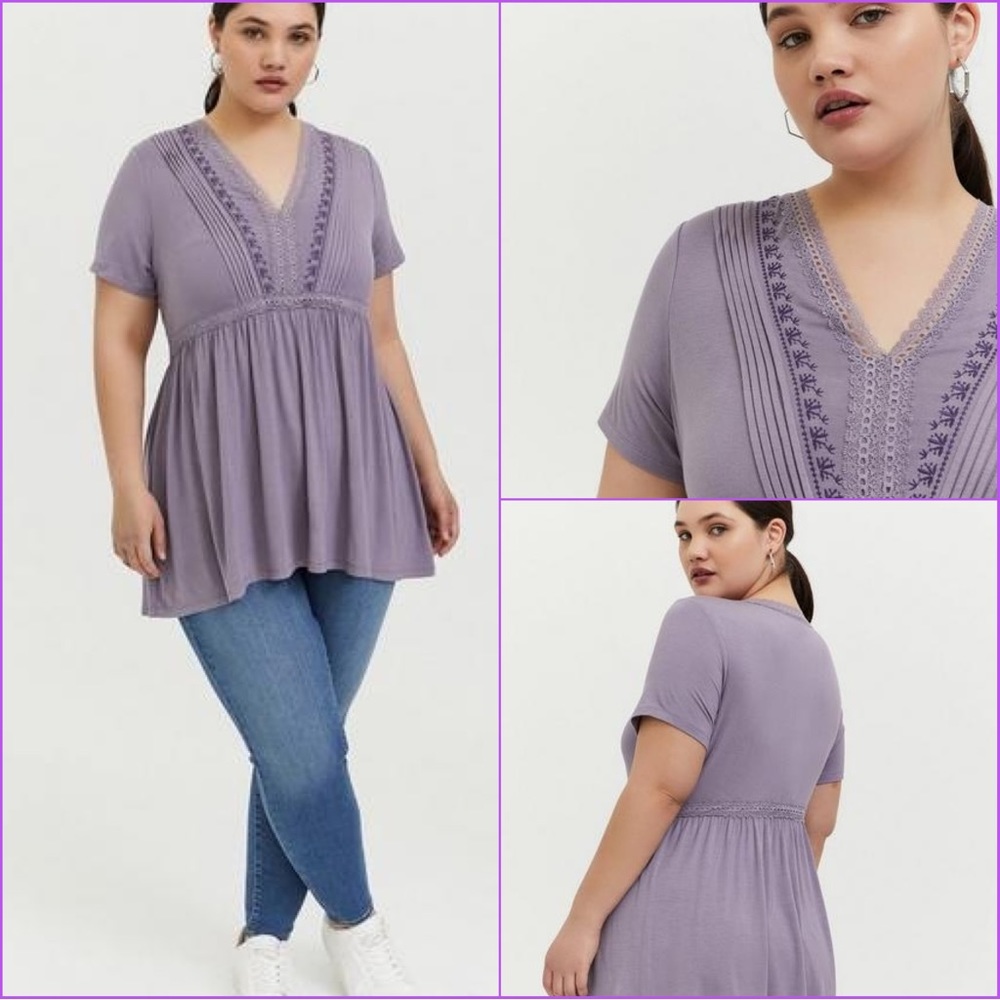 TORRID SUPER SOFT -Knits- NWT Babydoll Top Size 12 (L)